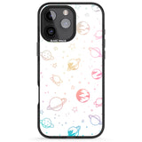 iPhone 16 Pro Max Cosmic Outer Space Design Pastels on White Black Impact Phone Case