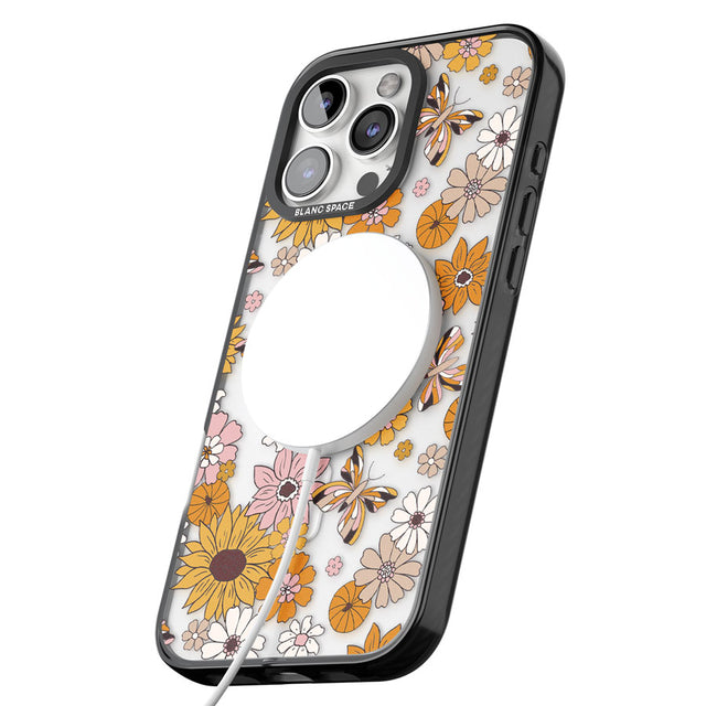 Butterfly & Bloom Autumn Floral Black Impact Magsafe Phone Case for iPhone 16 Pro, iPhone 16 Pro Max