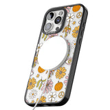 Retro Boho Fall Floral Black Impact Magsafe Phone Case for iPhone 16 Pro, iPhone 16 Pro Max