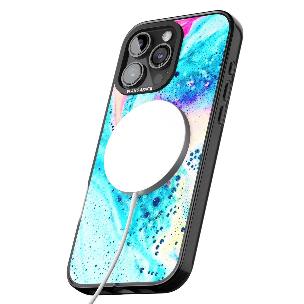 iPhone 16 Pro Max Ocean White Bath Bomb Black Impact Phone Case