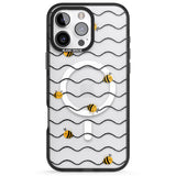 iPhone 16 Pro Max Sweet as Honey Patterns: Bees & Stripes (Clear) Black Impact Phone Case