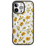 iPhone 16 Pro Max Sweet as Honey Patterns: Sunflowers (Clear) Black Impact Phone Case