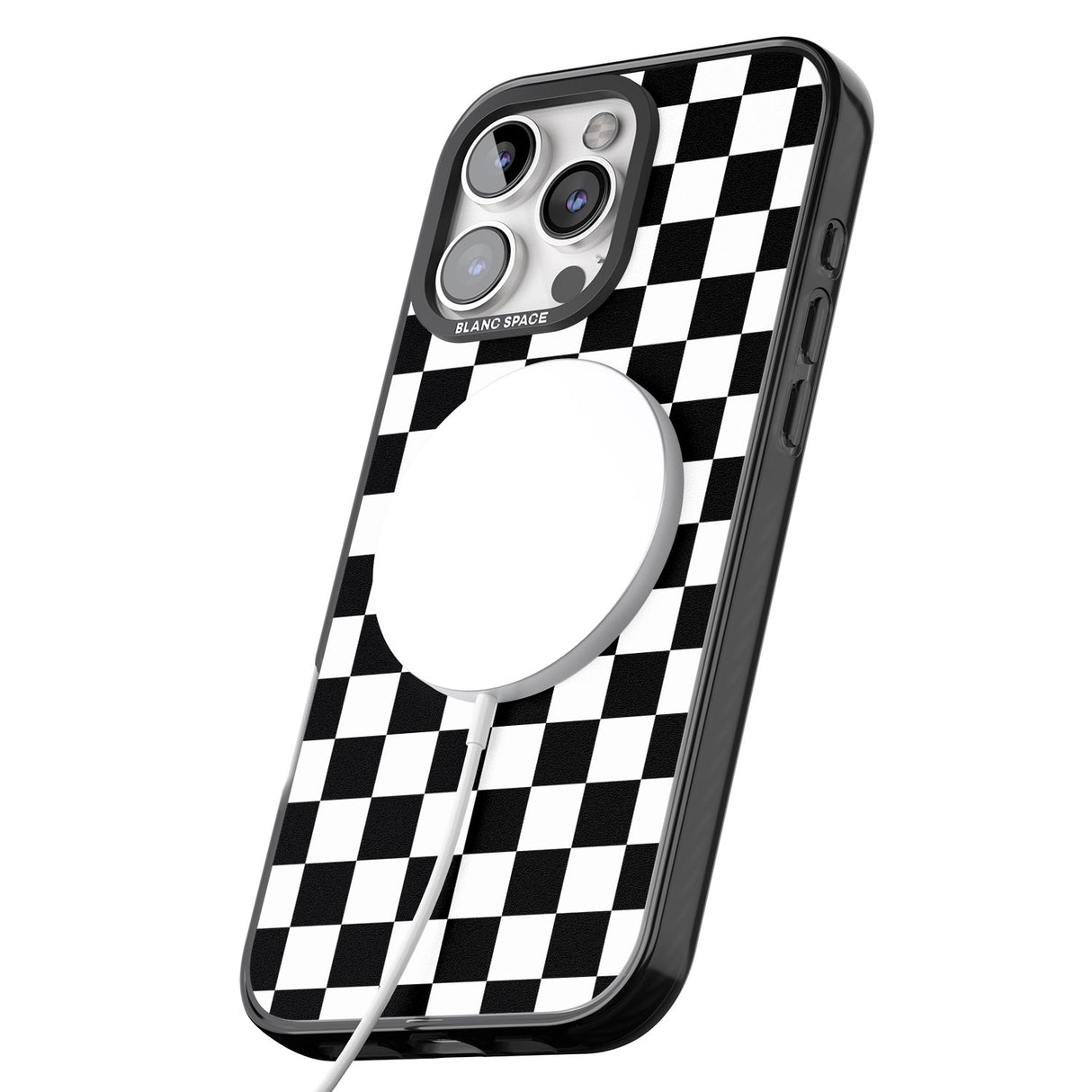 iPhone 16 Pro Max Black Checkered Black Impact Phone Case