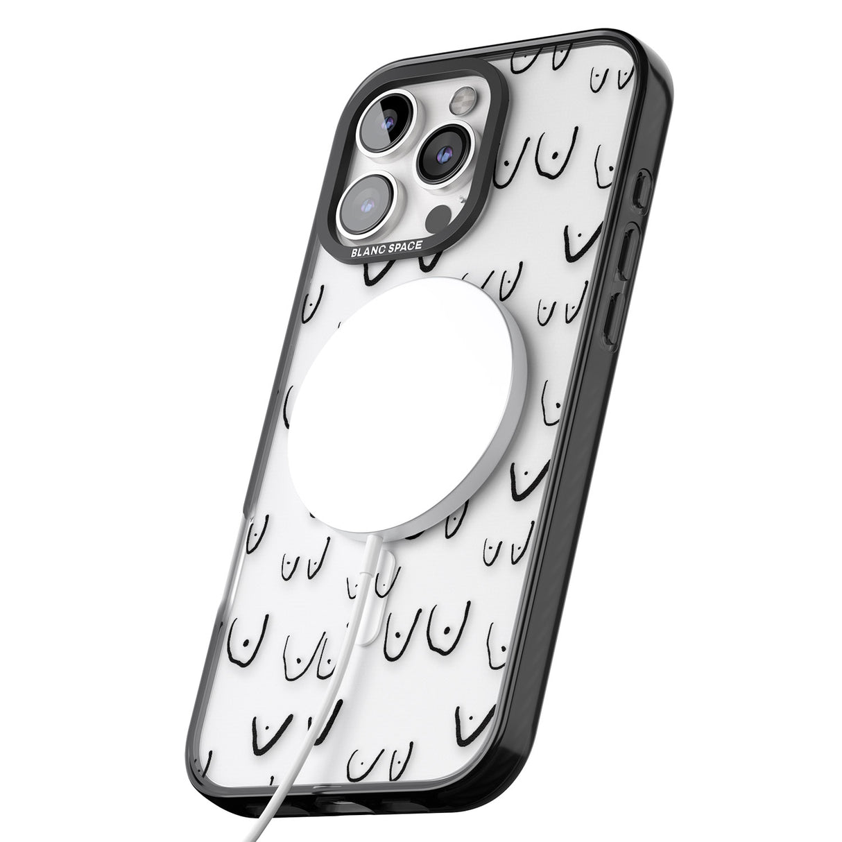 iPhone 16 Pro Max Free the boob (Black) Black Impact Phone Case