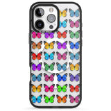 iPhone 16 Pro Max Colourful Butterfly Pattern Black Impact Phone Case