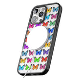 iPhone 16 Pro Max Colourful Butterfly Pattern Black Impact Phone Case