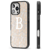 iPhone 16 Pro Max Personalised Subtle Monogram Abstract Floral Black Impact Phone Case