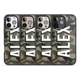 iPhone 16 Pro Max Personalised Classic Green Camo Black Impact Phone Case