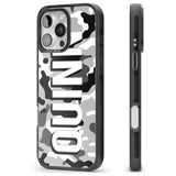 iPhone 16 Pro Max Personalised Greyscale Camo Black Impact Phone Case