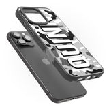 iPhone 16 Pro Max Personalised Greyscale Camo Black Impact Phone Case