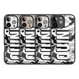 iPhone 16 Pro Max Personalised Greyscale Camo Black Impact Phone Case