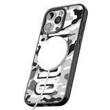 iPhone 16 Pro Max Personalised Greyscale Camo Black Impact Phone Case