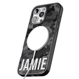 iPhone 16 Pro Max Personalised Horizontal Name Black Camouflage Black Impact Phone Case