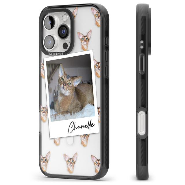 iPhone 16 Pro Max Personalised Abyssinian Cat Photo Black Impact Phone Case