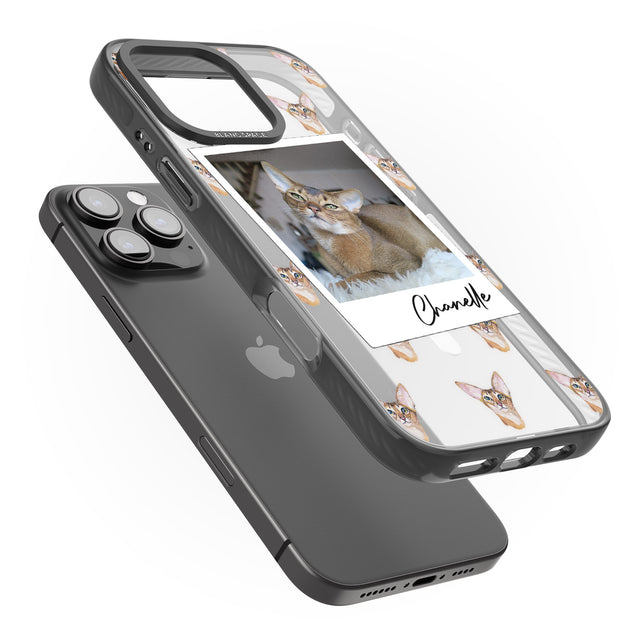 iPhone 16 Pro Max Personalised Abyssinian Cat Photo Black Impact Phone Case