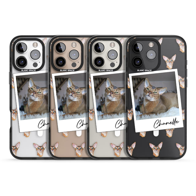 iPhone 16 Pro Max Personalised Abyssinian Cat Photo Black Impact Phone Case