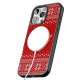 iPhone 16 Pro Max Personalised Red Christmas Knitted Jumper Black Impact Phone Case