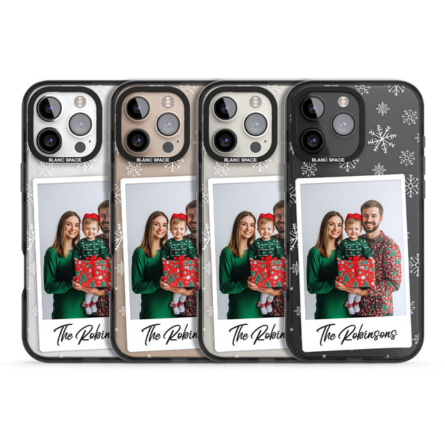 Personalised Snowflake Photo Black Impact Magsafe Phone Case for iPhone 16 Pro, iPhone 16 Pro Max