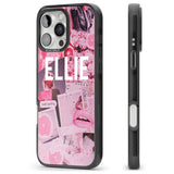 iPhone 16 Pro Max Personalised Sweet Pink Fashion Collage Black Impact Phone Case