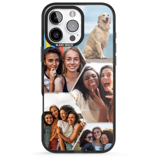 iPhone 16 Pro Max Personalised Beehive Photo Grid Black Impact Phone Case