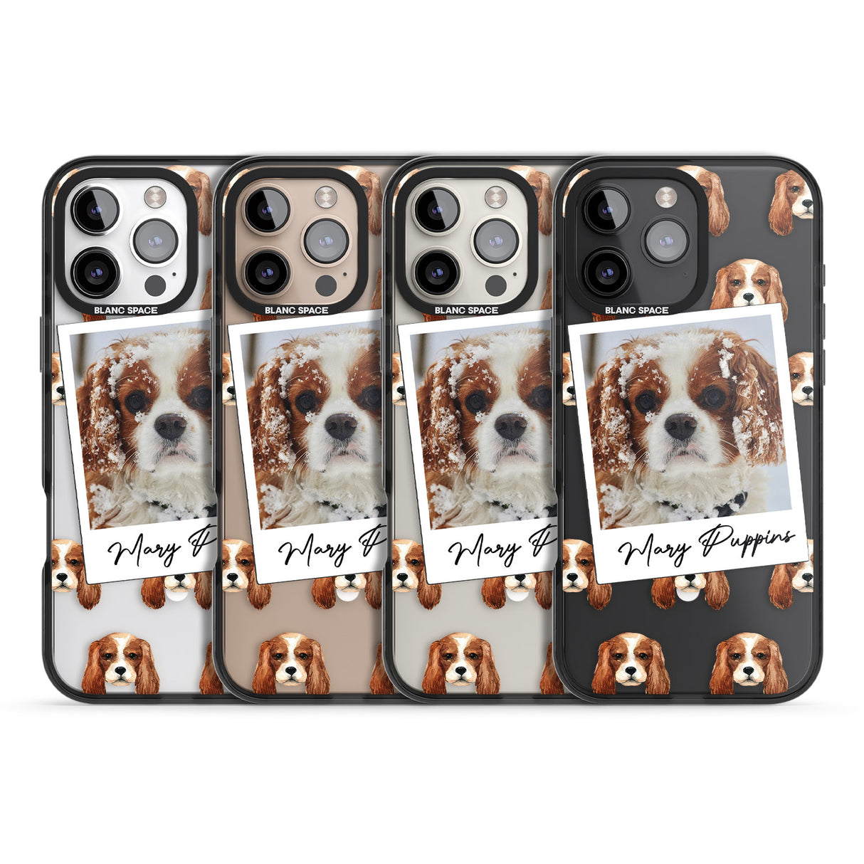 iPhone 16 Pro Max Personalised Cavalier King Charles - Dog Photo Black Impact Phone Case