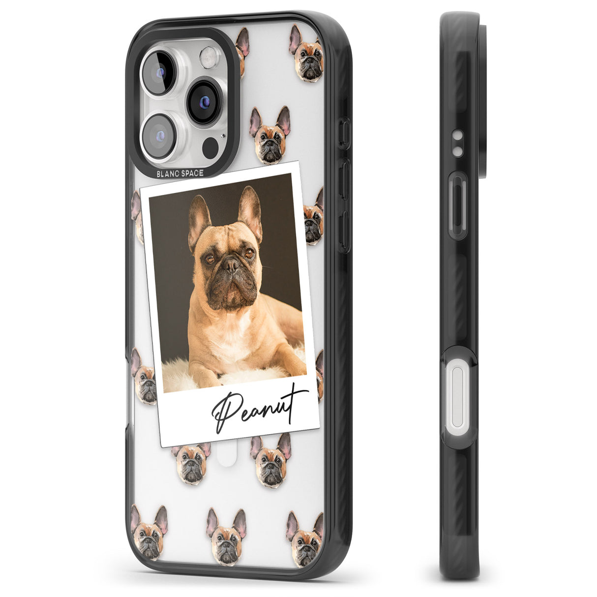 iPhone 16 Pro Max Personalised French Bulldog, Tan - Dog Photo Black Impact Phone Case