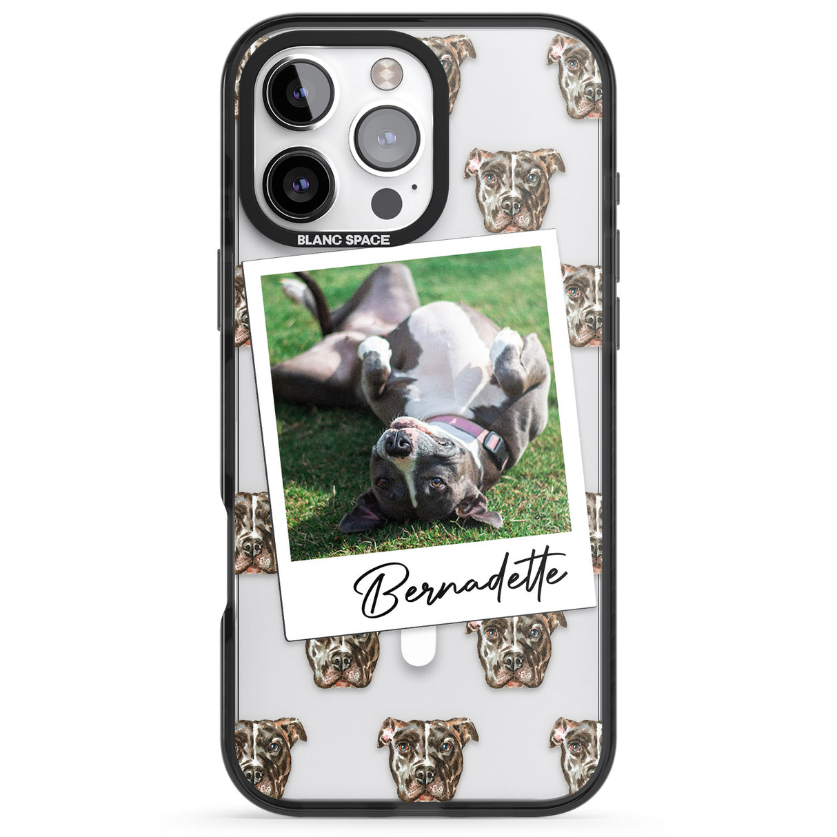 iPhone 16 Pro Max Personalised Staffordshire Bull Terrier - Dog Photo Black Impact Phone Case