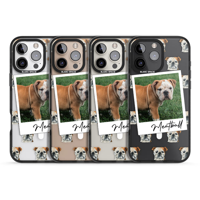 iPhone 16 Pro Max Personalised English Bulldog - Dog Photo Black Impact Phone Case