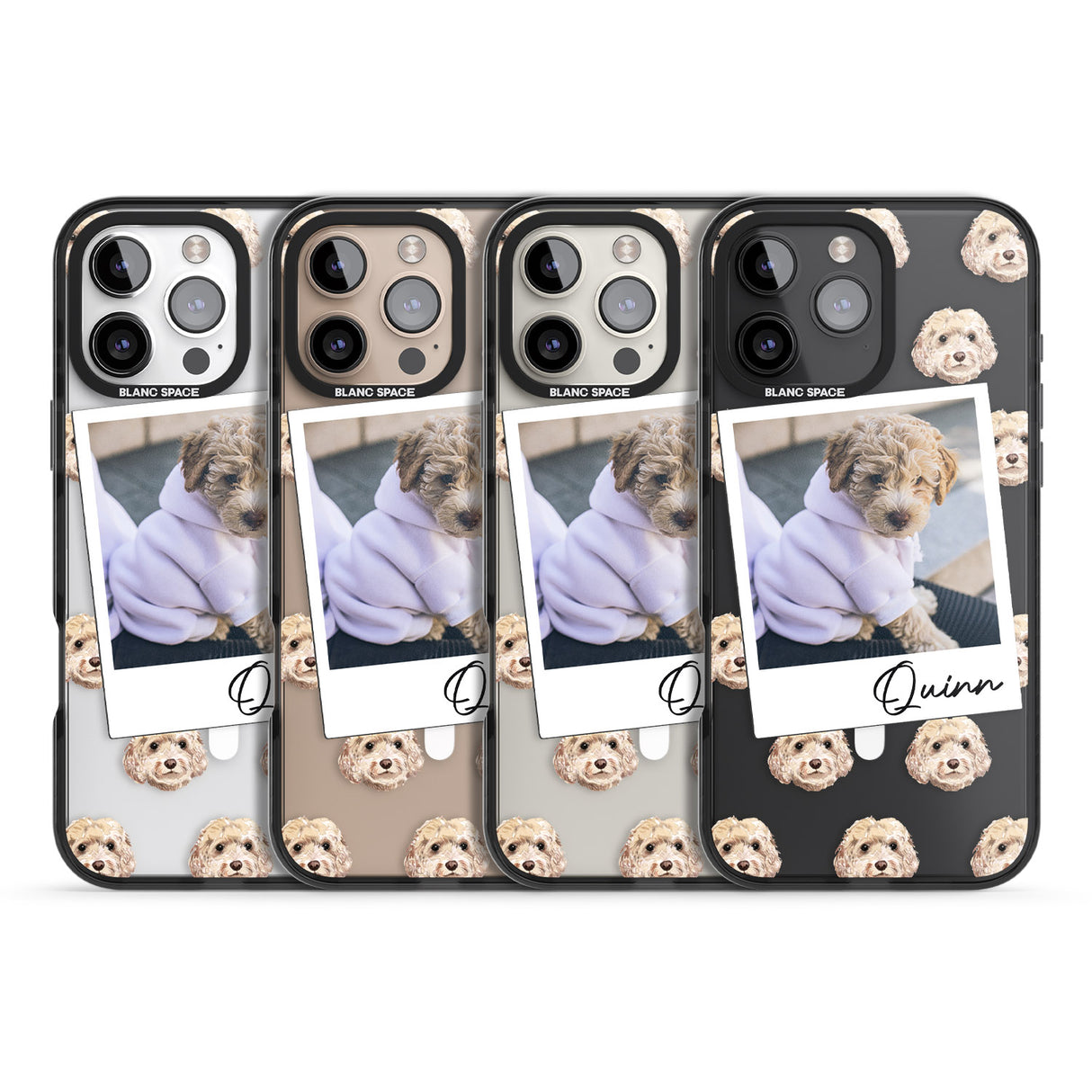 iPhone 16 Pro Max Personalised Cockapoo, Cream - Dog Photo Black Impact Phone Case