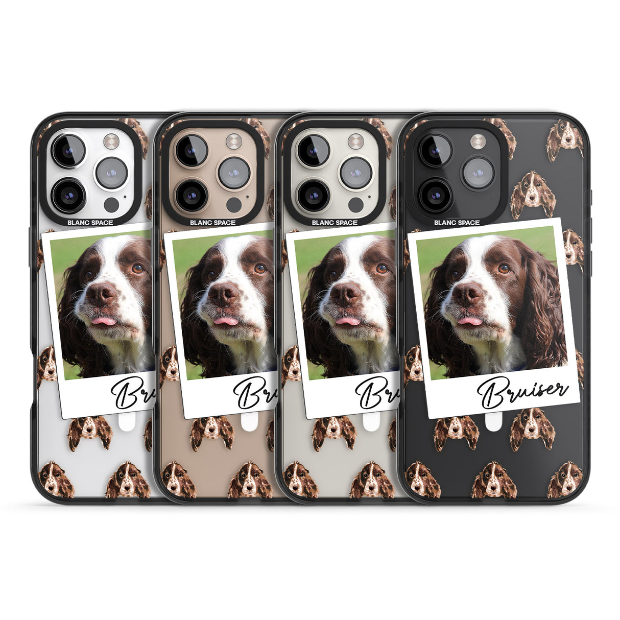 iPhone 16 Pro Max Personalised Springer Spaniel - Dog Photo Black Impact Phone Case