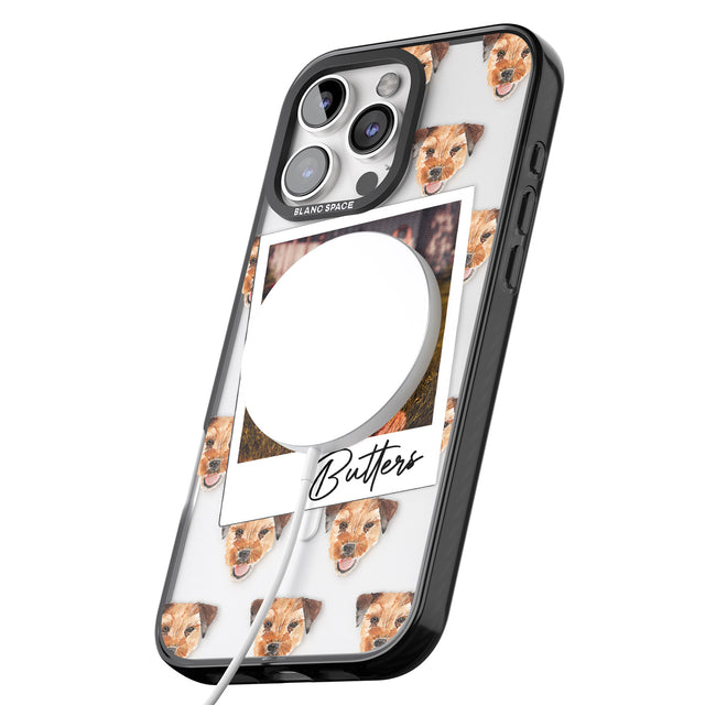 iPhone 16 Pro Max Personalised Border Terrier - Dog Photo Black Impact Phone Case