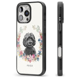 iPhone 16 Pro Max Personalised Black Cockapoo - Watercolour Dog Portrait Black Impact Phone Case