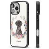 iPhone 16 Pro Max Personalised Black Lab Watercolour Dog Portrait Black Impact Phone Case