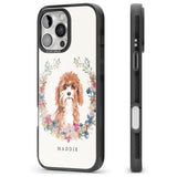 iPhone 16 Pro Max Personalised Cavapoo - Watercolour Dog Portrait Black Impact Phone Case