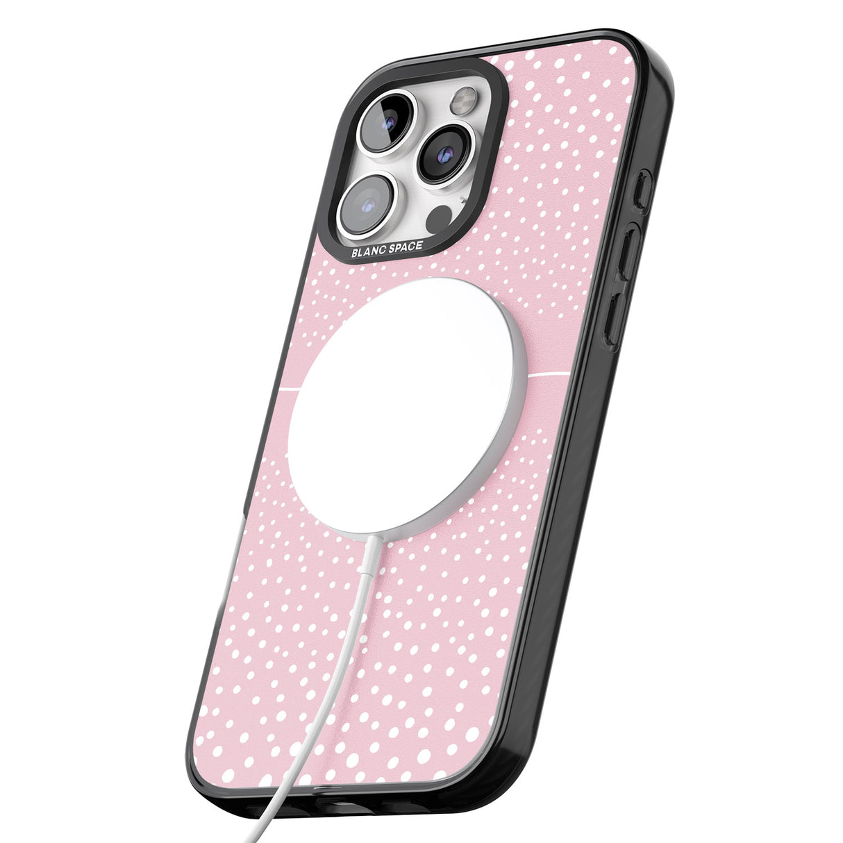 iPhone 16 Pro Max Personalised Pink Dots Black Impact Phone Case