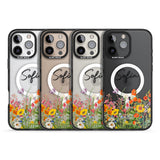 Personalised Summer Wildflowers Black Impact Magsafe Phone Case for iPhone 16 Pro, iPhone 16 Pro Max