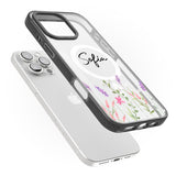 Personalised Lavender Wildflowers Black Impact Magsafe Phone Case for iPhone 16 Pro, iPhone 16 Pro Max