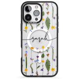 iPhone 16 Pro Max Personalised Wildflower Floral Black Impact Phone Case