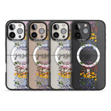 iPhone 16 Pro Max Personalised Wildflower Floral Stripe Personalised Black Impact Phone Case