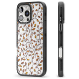 iPhone 16 Pro Max Personalised Autumn Leaves Pattern Black Impact Phone Case