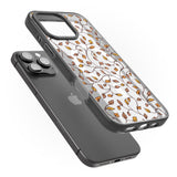 iPhone 16 Pro Max Personalised Autumn Leaves Pattern Black Impact Phone Case