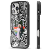 iPhone 16 Pro Max Personalised Henna Heart Photo Case Black Impact Phone Case