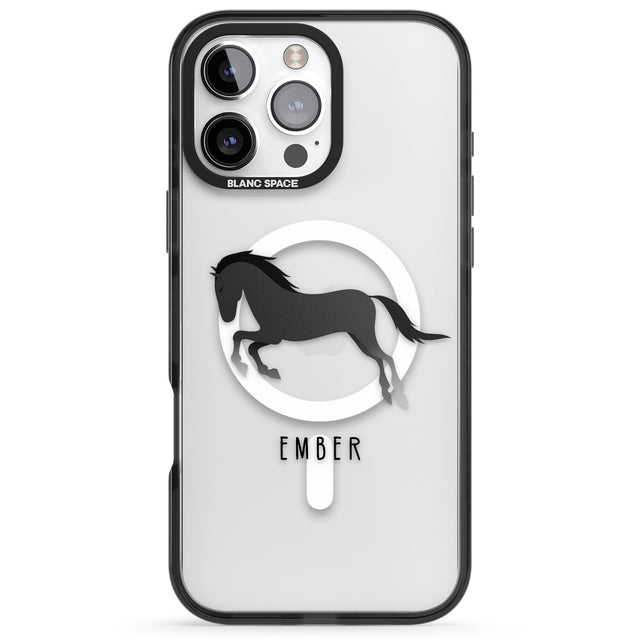 iPhone 16 Pro Max Personalised Black Horse Black Impact Phone Case