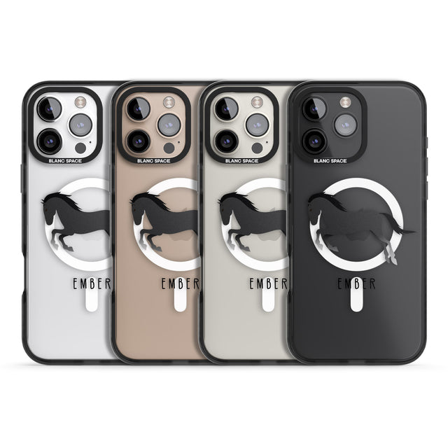 iPhone 16 Pro Max Personalised Black Horse Black Impact Phone Case