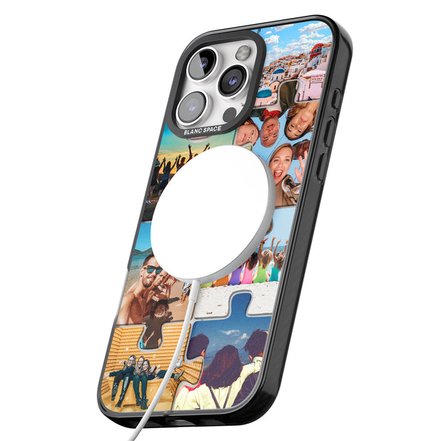 iPhone 16 Pro Max Personalised Jigsaw Photo Grid Black Impact Phone Case