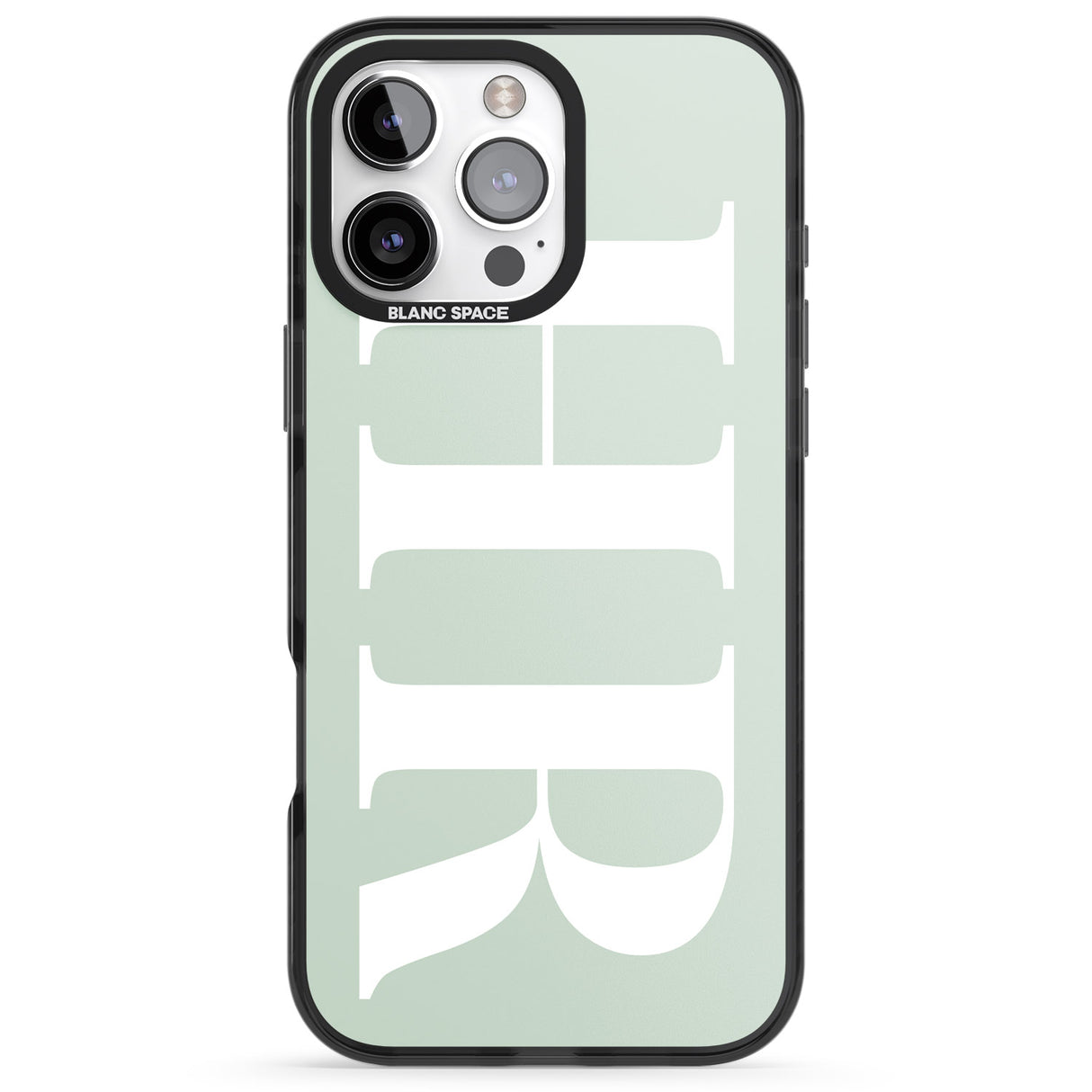 iPhone 16 Pro Max Personalised White & Seafoam Green Personalised Black Impact Phone Case