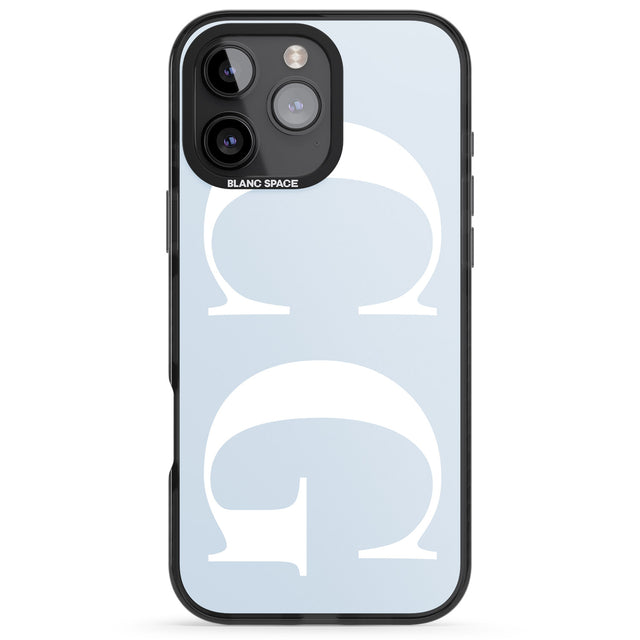 iPhone 16 Pro Max Personalised White & Blue Personalised Black Impact Phone Case