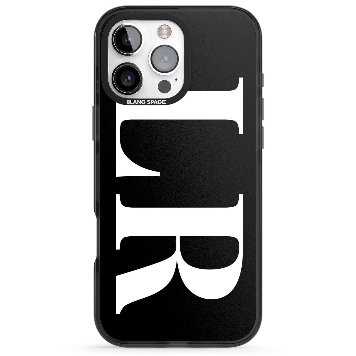 iPhone 16 Pro Max Personalised White & Black Letters Black Impact Phone Case