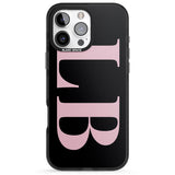 iPhone 16 Pro Max Personalised Pink & Black Letters Black Impact Phone Case