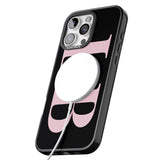 iPhone 16 Pro Max Personalised Pink & Black Letters Black Impact Phone Case